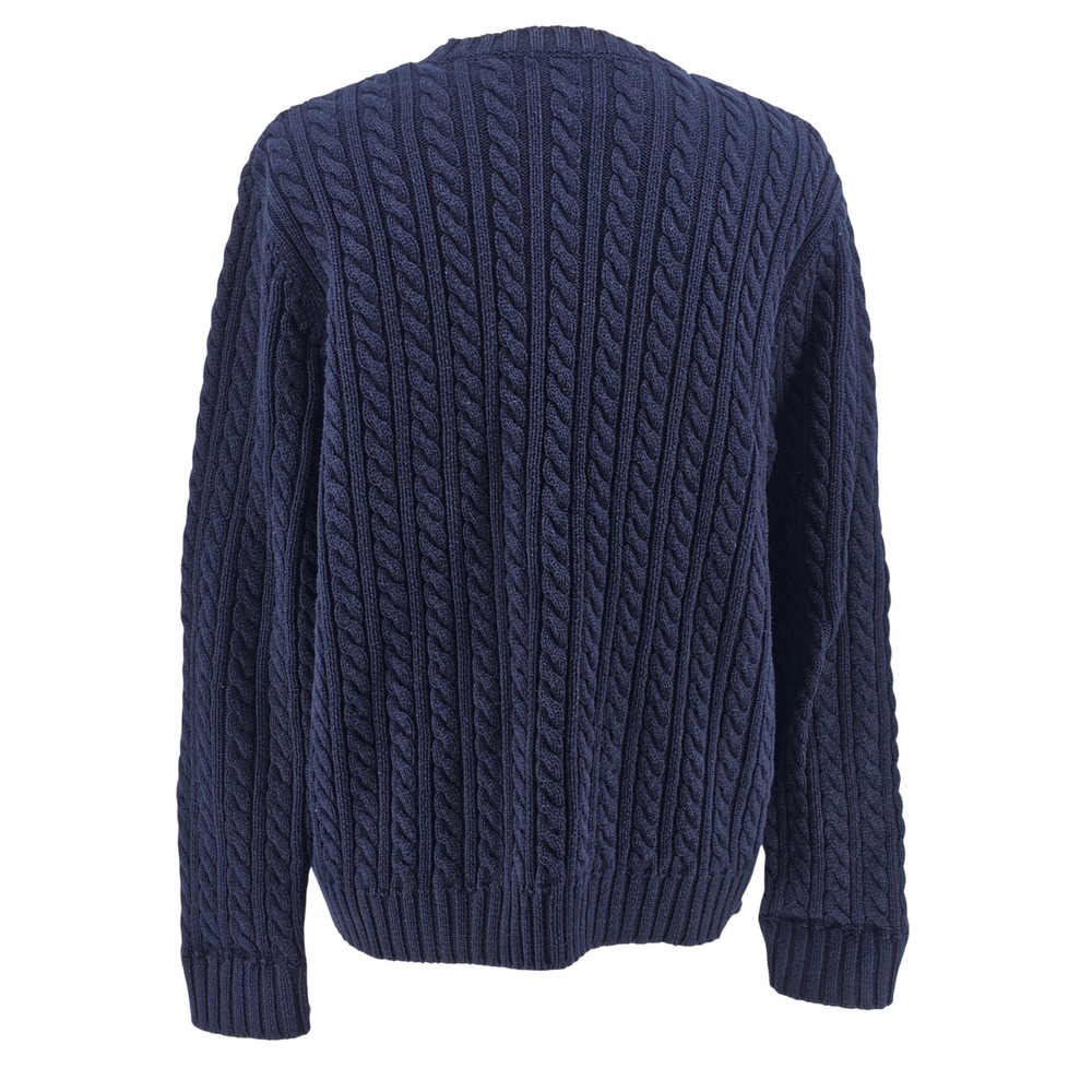 Lauren Ralph Lauren Vintage Cable Knit Sweater M Navy Preppy Nautical Crested - Picture 5 of 8